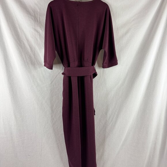 Anthropologie Jumpsuit Size Small 3/4 Sleeve Ponte Sutton Berry Purple - Picture 2 of 10